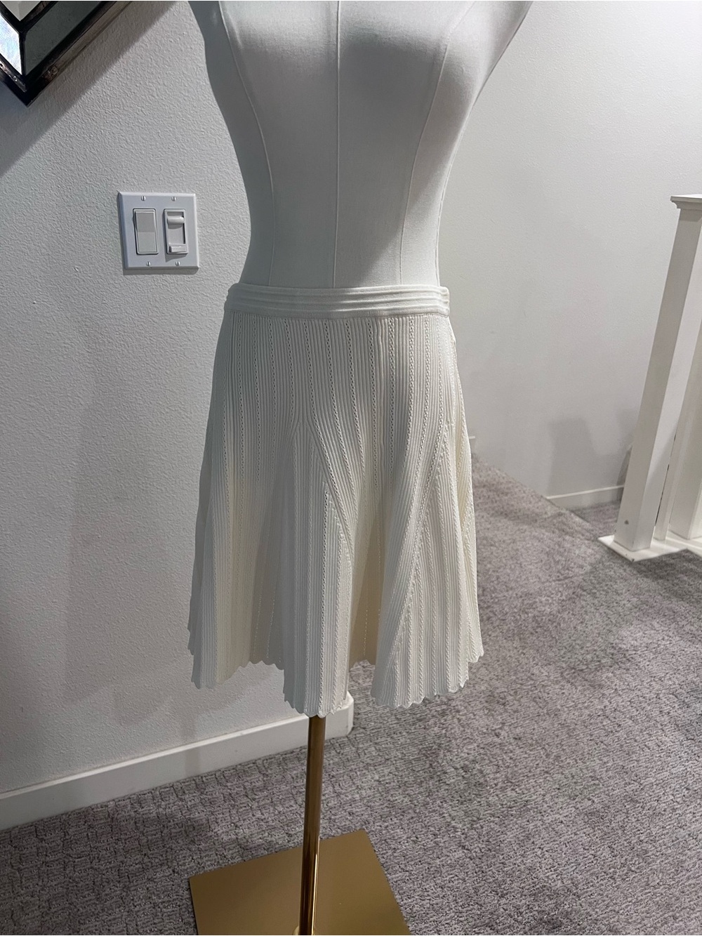 Ted Baker London Ivory Pleated Mini Skirt